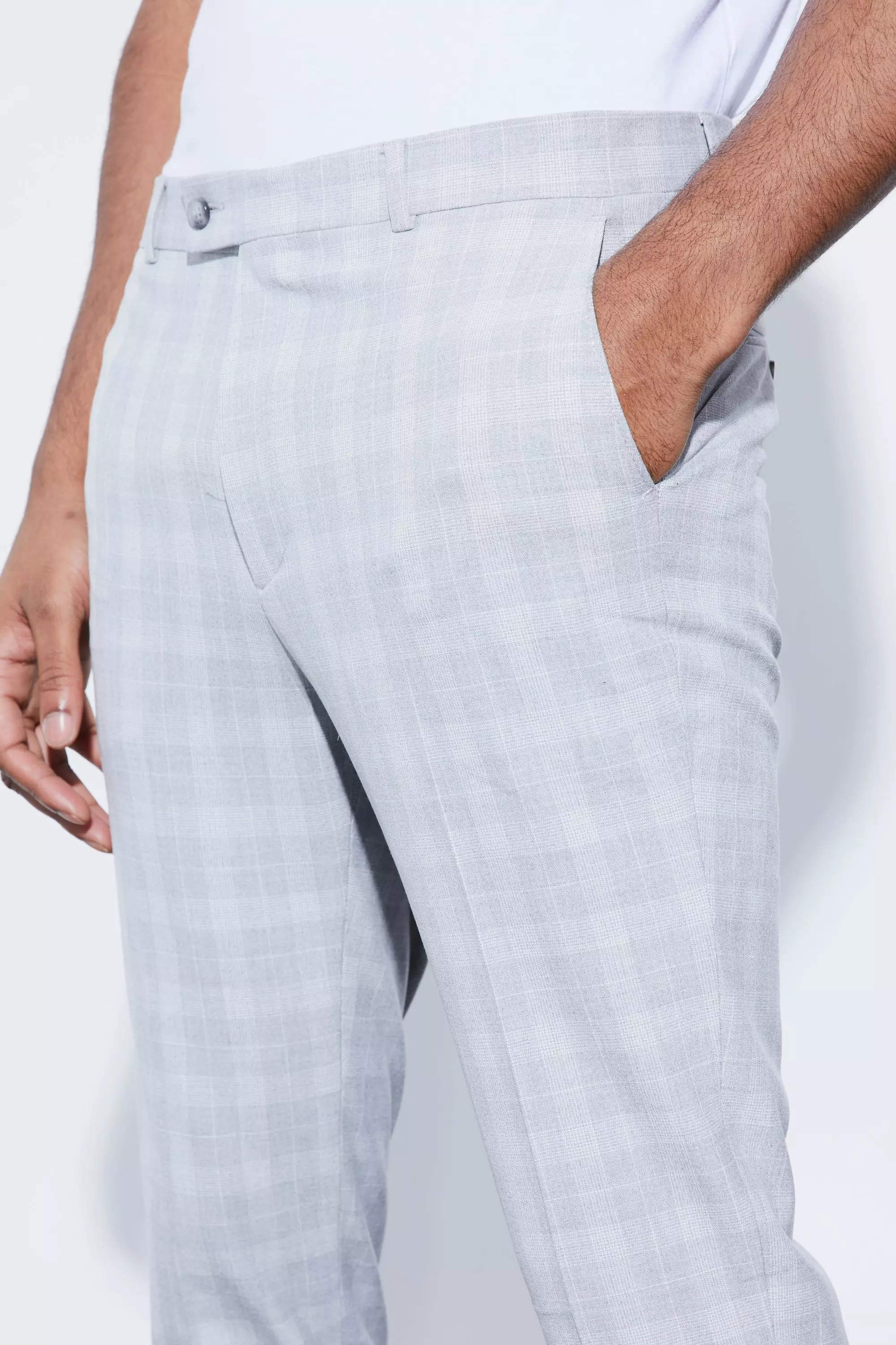 Grey check ultra skinny crop store fit trousers